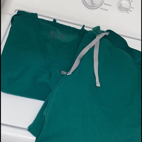 Figs Tops Figs Hunter Green Catarina Scrub Top Poshmark